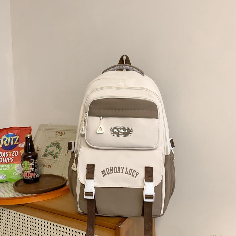 Школьный рюкзак для младших школьников, женский контрастный рюкзак для кампуса, рюкзак большой емкости