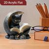 Очаровательное плоское акриловое украшение «Черный кот» - Идеальный подарок на день рождения и выпускной для украшения офисного стола