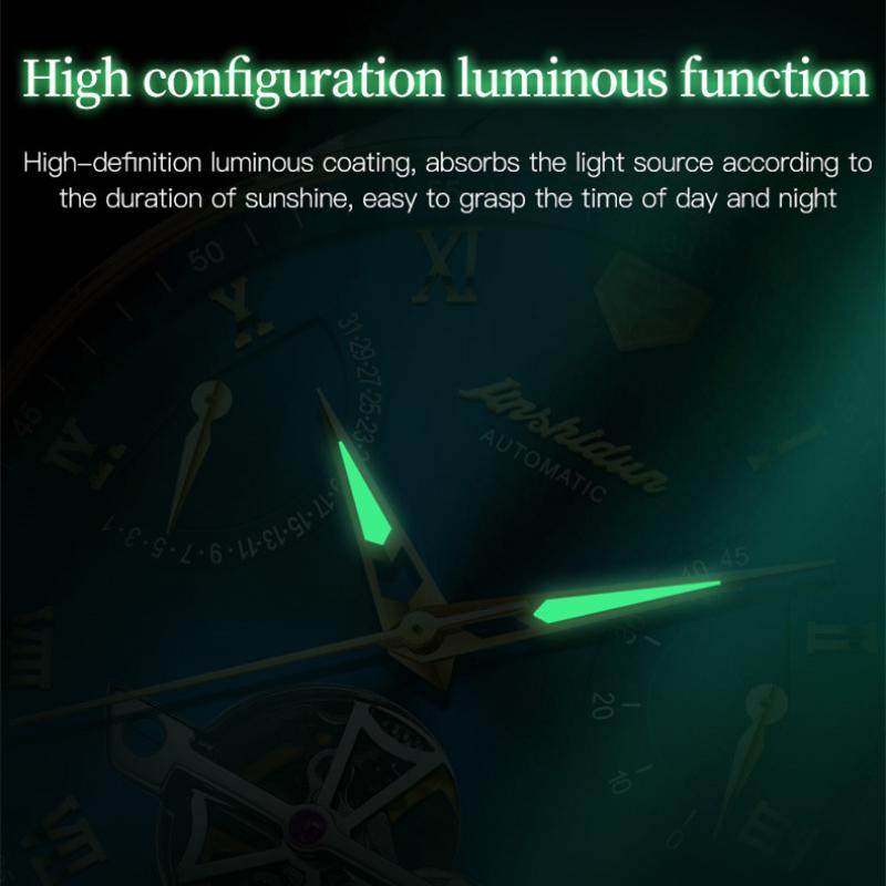JINSHIDUN New Business and Leisure Men's Watch Multifunctional Automatic Mechanical Watch Tourbillon High-end Watch