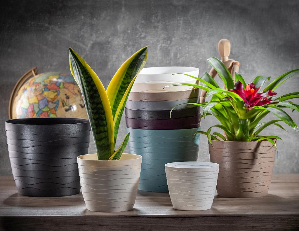 KADAX Doniczka Donica Osłonka Na Kwiaty Biała Okrągła 11cm Plastikowa