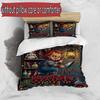 3pcs Duvet Cover Set (1*Duvet Cover + 2*Pillowcase, Without Core), Custom Name Horror Theme Chucky Pattern Bedding Set, Home Bedroom Decor Gift