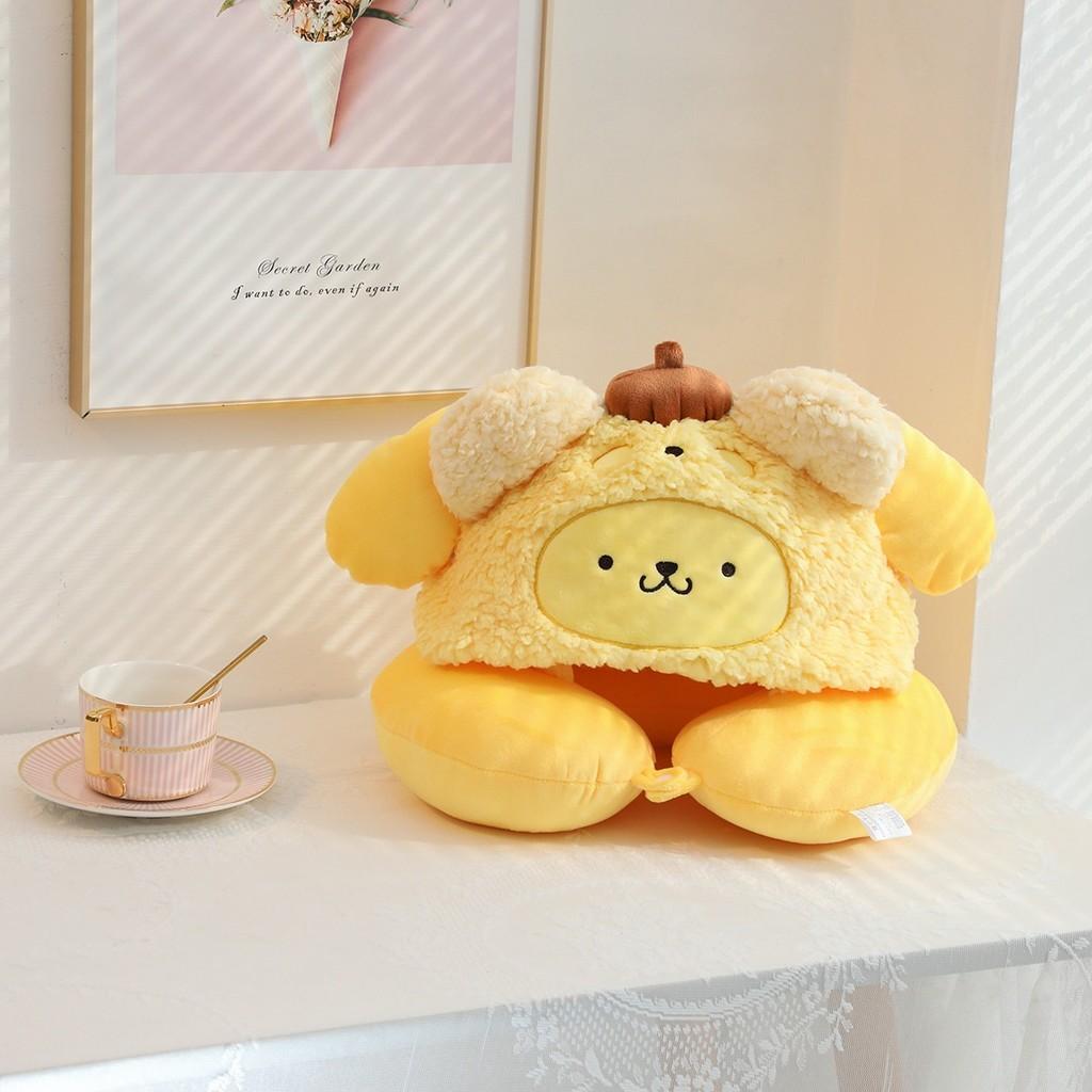 Подушка для шеи в форме буквы U Hello Kitty с милой шапочкой для путешествий и отдыха в офисе