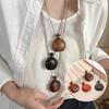 1 шт. Кулон-фляга для вечеринок Деревянное Модное Длинное Ожерелье Повседневные Украшения для Женщин Элегантное Регулируемое Винтажное Этническое