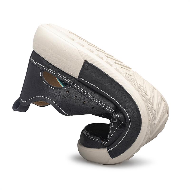 Мужские повседневные кожаные сандалии, прочные, сшитые вручную, с закрытым носком, нескользящие, для использования в помещении, на открытом воздухе, на пляже