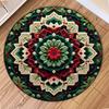 Круглый ковер 2D Modern Minimalist Flowers в стиле Boho Chic для гостиной, спальни. Нескользящий. Стильный декор для дома. Идеально подходит для йоги.