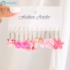 6Pairs/set Cute Pink Drop Earring Set Duck Flower Heart Earrings for Women Jewelry Accessories