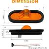 2Pcs 6.5 Inch Trailer Turn Signal Lighgts 6 Inch Oval LED Mid Turn Signal Amber Marker Light 24 LED W/Reflex Lens Mid-Ship Marker And Turn Signal