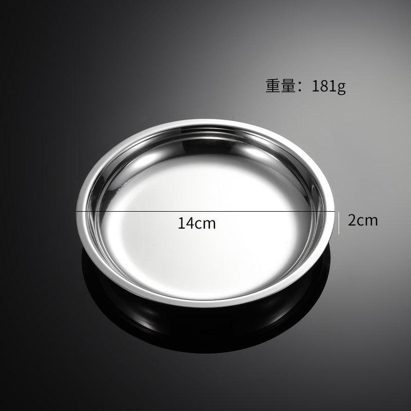 Плоские тарелки из нержавеющей стали 304 для столовых соусов, сервировочные тарелки, наборы, подносы, столовые приборы, украшение стола, фрукты, овощи, кухня