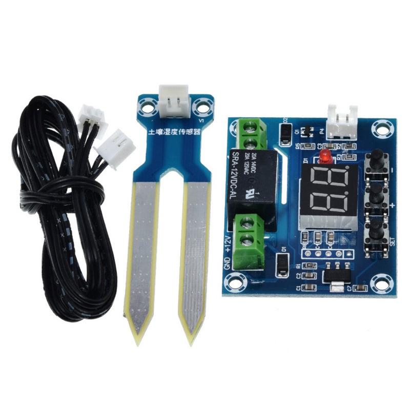 XH-M214 Контроллер влажности, модуль датчика почвы, плата DV 12 В 10 А, автоматический контроль орошения, красный модуль цифрового дисплея
