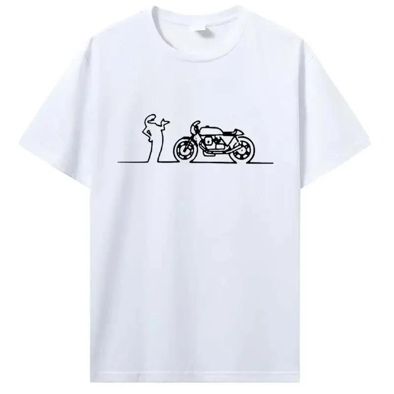 Mens and womens Moto Guzzi La Linea Guzzisti Nomads Tshirt Lineman TV drama costume Tshirt Hip hop Tshirt Street wear