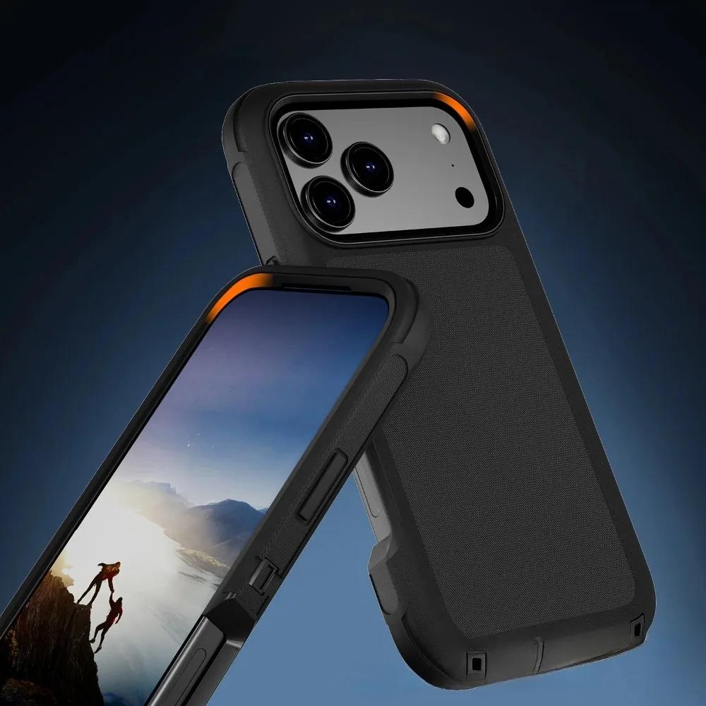 3-в-1 OTT Defender Военного уровня Противоударный Чехол для Телефона Для IPhone17 Air 16 15 14 Plus 13 12 Pro Max С Клипсой Защитная Броня Чехол