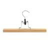 Wooden Pants Hanger Non-Slip Wood Clip Slack Hanger with 360° Swivel Hook Natural Wood Skirt Hangers Hanger Rack Swivel Hook