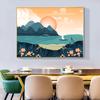 Modern Abstract Canvas Painting Nordic Sunrise Mountain Landscape Art Print Posters Picture for Living Room Bedroom Home Decor