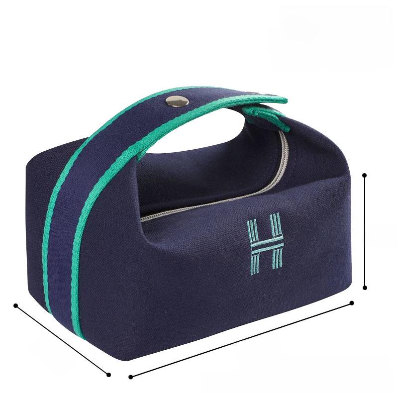 High-Capacity Waterproof Canvas Cosmetic Bag - Portable, Solid Color Travel Pouch