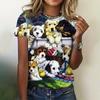 Женская футболка с 3D-принтом, повседневная, с коротким рукавом, с круглым вырезом, модный уличный женский топ