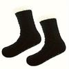 1 Pair of Women's Thick Plush Warm Floor Socks Braided Cozy Winter Casual Yoga Socks with Grips for Home Indoor Slippers Women