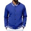 Men S Vintage Loose Fleece Stand Collar Baseball Jacket