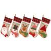 Christmas Stockings, Christmas Stocking Deer Santa Snowman Burlap Plaid Xmas Stocking Holiday Christmas Decoration For Family