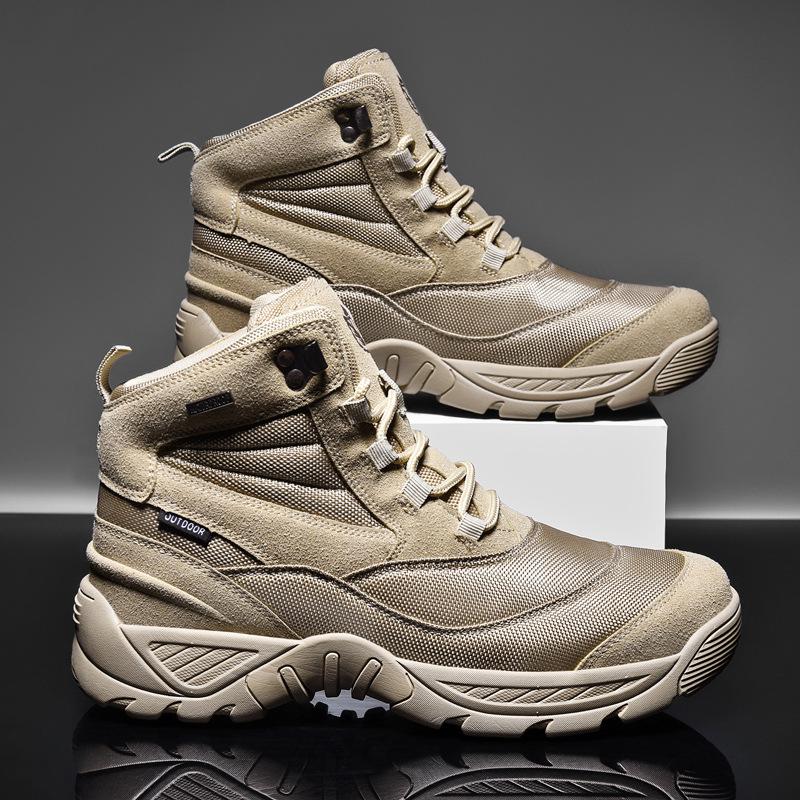 Модные армейские ботинки для мужчин, легкие повседневные кожаные туфли 2024 года, роскошная мужская обувь, мужские водонепроницаемые зимние ботинки, высокие кроссовки
