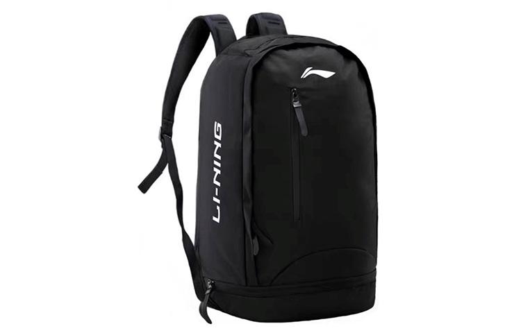Li Ning Полиэстеровый рюкзак Обычный мужской Черный ABSR126-1