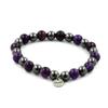 Stones and Minerals. Amethyst + Hematite 8 Mm Pearl Bracelet. Made In France.
