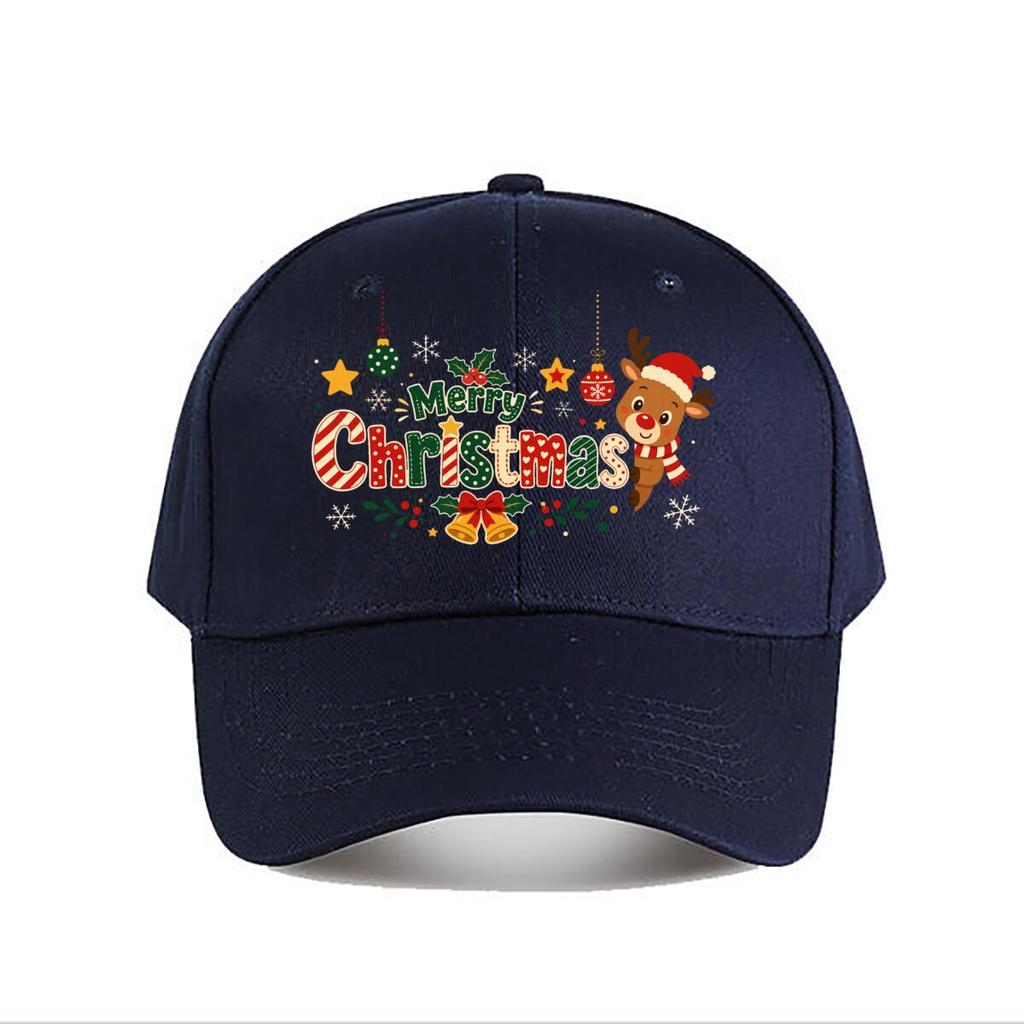 Festive Reindeer Holiday Cheer Typog Baseball Cap Fashion Outdoor Sports Sunhat Unisex Snapback Cap Womens