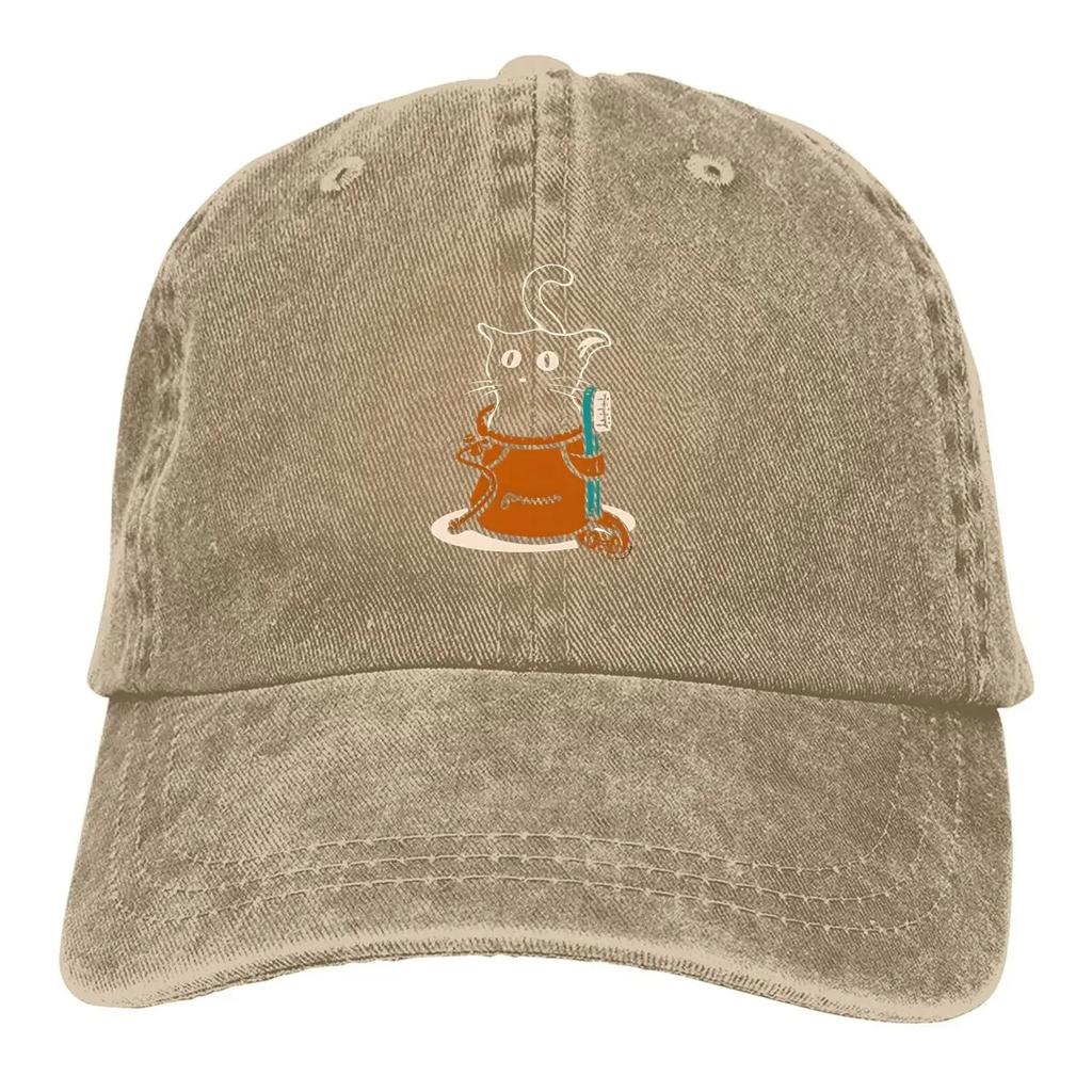Стираная мужская бейсболка Cat In A Chalk Bag Кепка дальнобойщика Snapback Ковбойские кепки Папина шляпа Кепки для альпиниста Кепки для гольфа