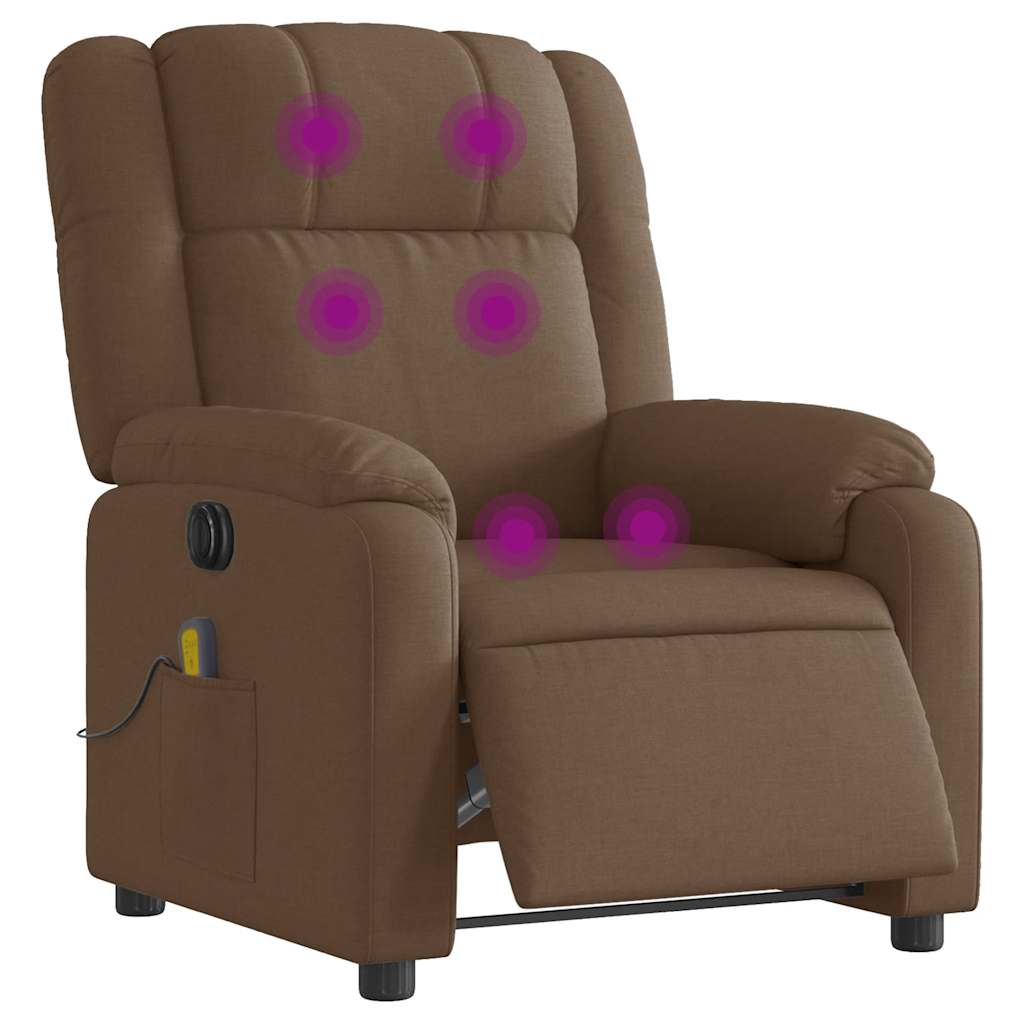 Electric Massage Chair Brown Fabric