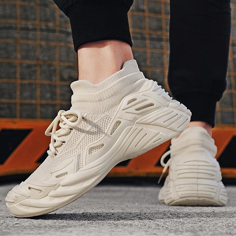 2025 Breathable Women Men's Mesh Shoes Thick-soled Sports Casual Shoes Anti-slip Outdoor Sports Shoe Knitted Socks Casual Shoe