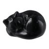 Obsidian/Opal Crystal Sleeping Cat Statue Hand-Carved Kitten Figurine Sleeping Cat Statue  Office