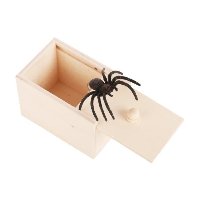 Boîte surprise - Boîte araignée - Bois - Farce et blague pour cadeaux - Grand espace intérieur