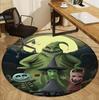 The Nightmare Before Christmas Pattern Round Rug, Indoor/Outdoor Mat, for Picnic, Gameroom, Bedroom, Office, Living Room, Home Decor Carpet, Birthday 