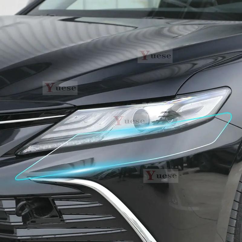 Для Toyota Camry LE XLE -2024 2 шт. Защитная пленка для фар автомобиля Прозрачная Затемненная Черная TPU Наклейка