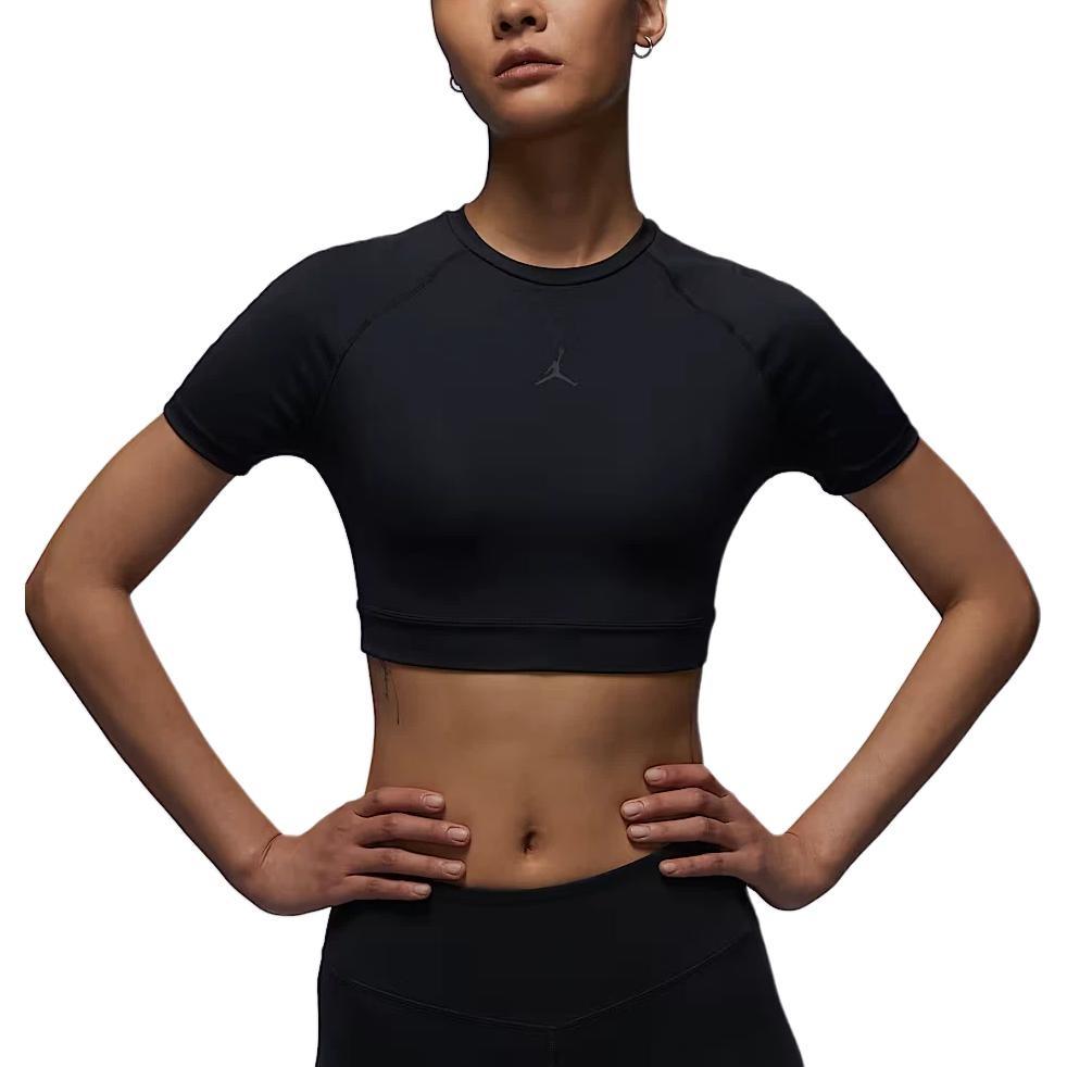 (WMNS) Air Jordan Sport Bodycon Performance T-shirt Asia Sizing 'Black' Women's FV6928-010