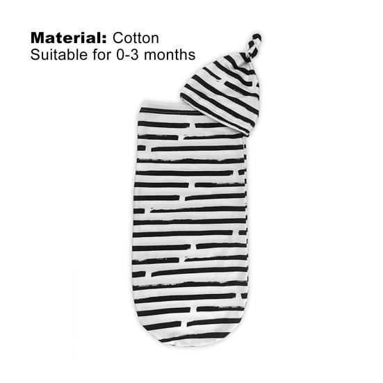 2 шт./компл. детское пеленальное одеяло в полоску с узором, реквизит для фотосъемки, эластичное одеяло для новорожденных с шапкой, аксессуары для младенцев