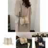Literary National Style Large Straw Woven Drawstring Shoulder Bag With Chain