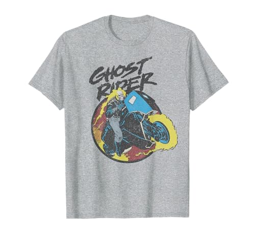 Футболка Marvel Ghost Rider Круговой портрет, кадр в действии