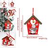 Adorable European And American Style Wooden Christmas Cottage Hangings With Santa And Snowman Designs