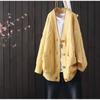 2022 Spring and Autumn Fashion New Women's Western Style Casual Cardigan Jacket Solid Color Long-sleeved V-neck Sweater