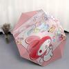 My Melody,Anniversary Automatic Folding Umbrella Simple 8 Rib Design, Bright Cartoon Pattern, Durable Iron Frame, Suitable For Travel, Outdo