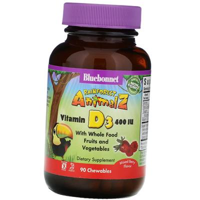 Витамин Д для детей, Animalz Vitamin D3, 90таб Ягодный микс (36393085)