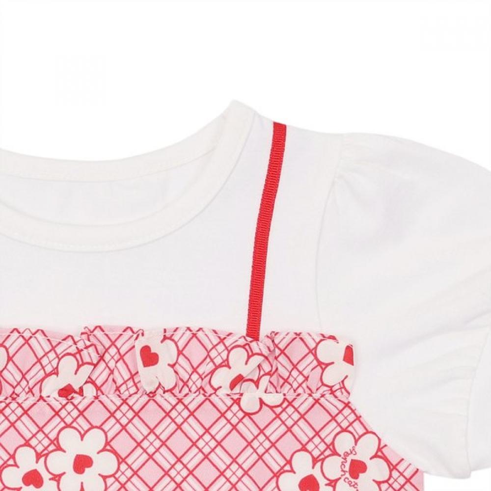 French CaT WhiTe PrinT BusTier T shirT q52daT030w1