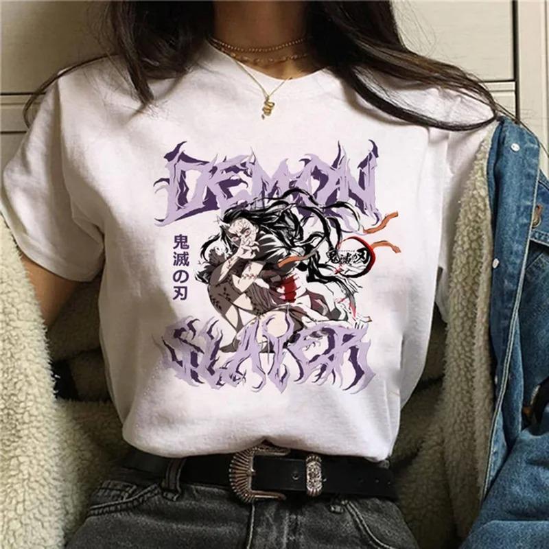 Demon Slayer Nezuko Print Unisex T Shirt Japanese Anime Short Sleeve O Neck Unisex T Shirt Женская футболка Верхняя одежда Camisetas Unisex
