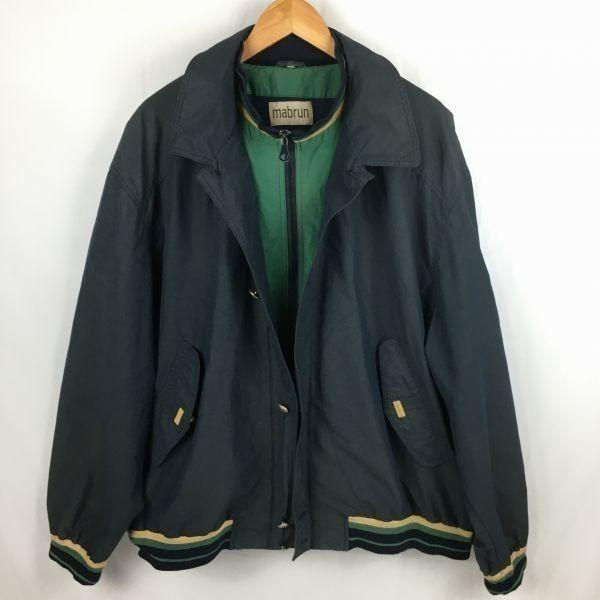 Rare Vintage 80s-90s mabrun Swing Top Coverall Jumper Blouson Jacket Size 56 L-XL Dark Navy(USED)