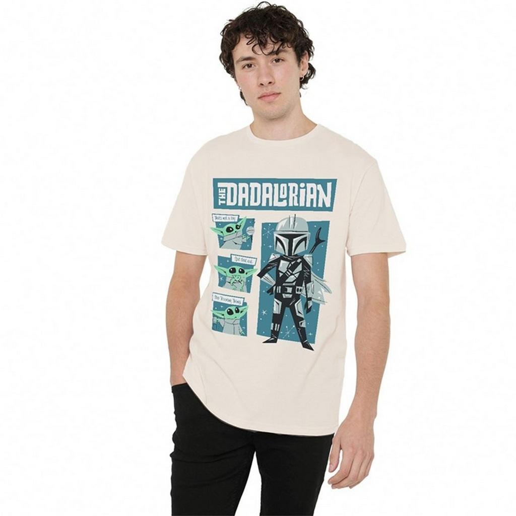 Star Wars Unisex Adult Father Dadalorian Grogu Retro T-Shirt