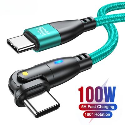 100 Вт USB C кабель 5A PD быстрая зарядка провод зарядное устройство шнур для Macbook iPad Samsung Xiaomi поворот на 180 USB к Type-C кабель 3M