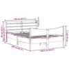 VidaXL Cadre de lit avec tête de lit 135x190 cm bois de pin massif, sommier, cadre de lit double, cadre de lit en bois 3307059