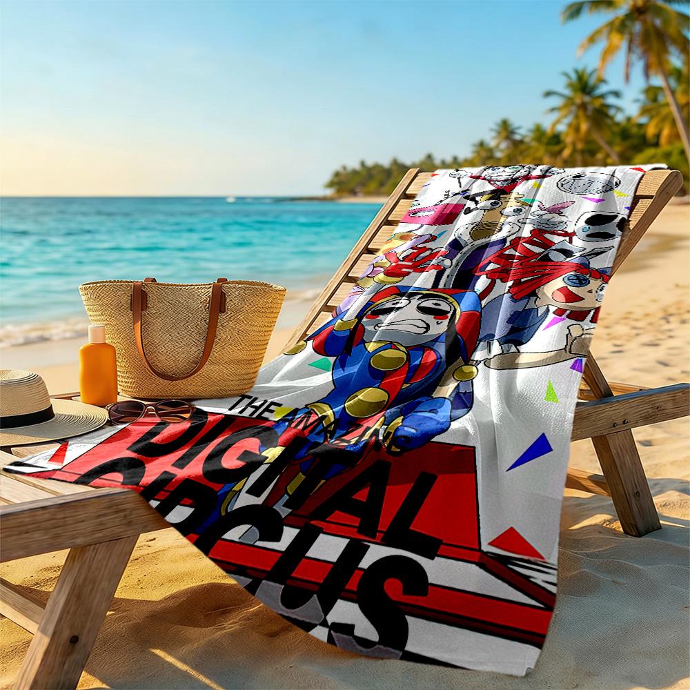 Digital Circus Beach Towel Soft Durable Quick-Dry Comfortable Lightweight Perfect for Traveling Yoga Camping and Swimming
