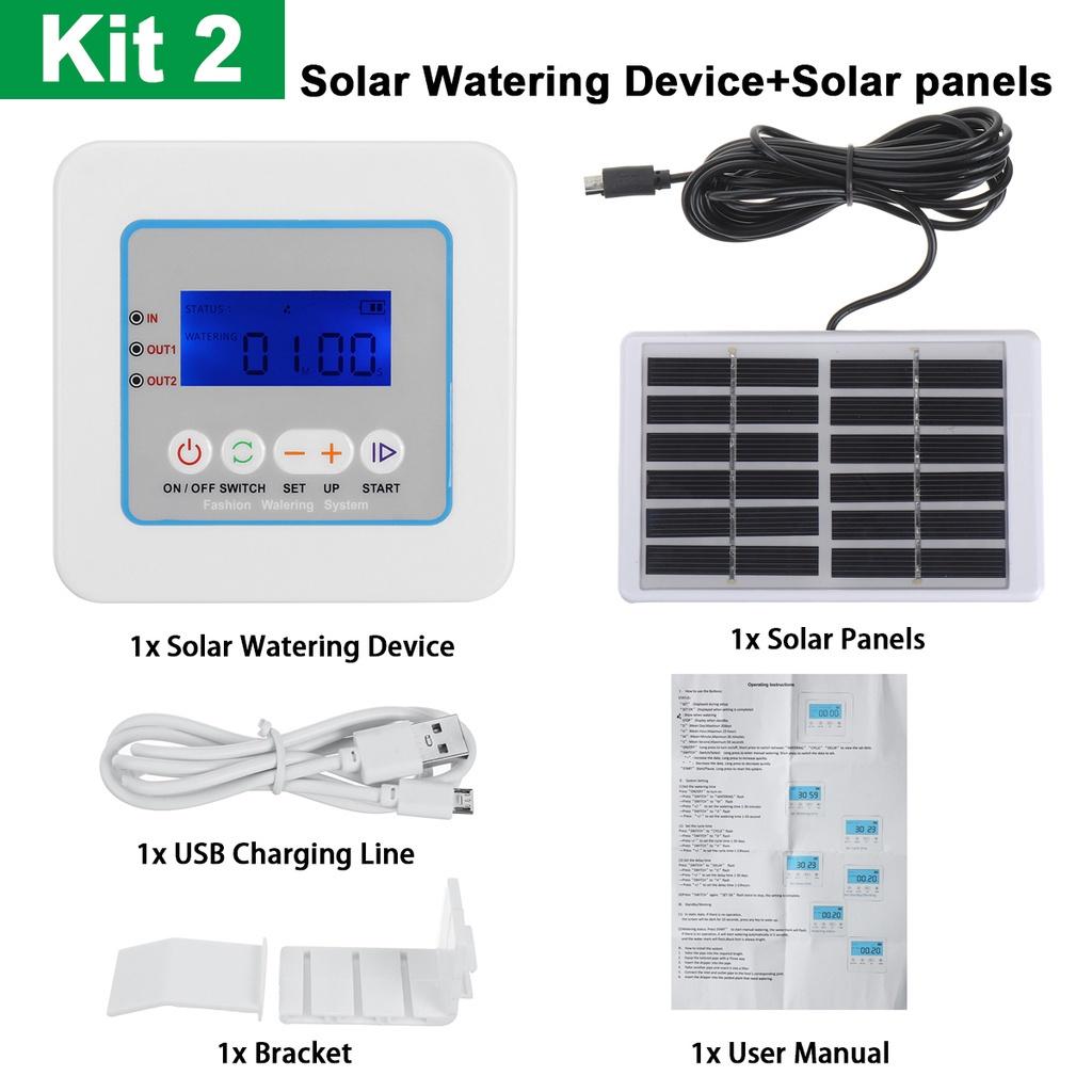 4.5W Double Pump Controller Garden Drip Irrigation Device Timer System Solar Energy Intelligent Automatic Watering Device