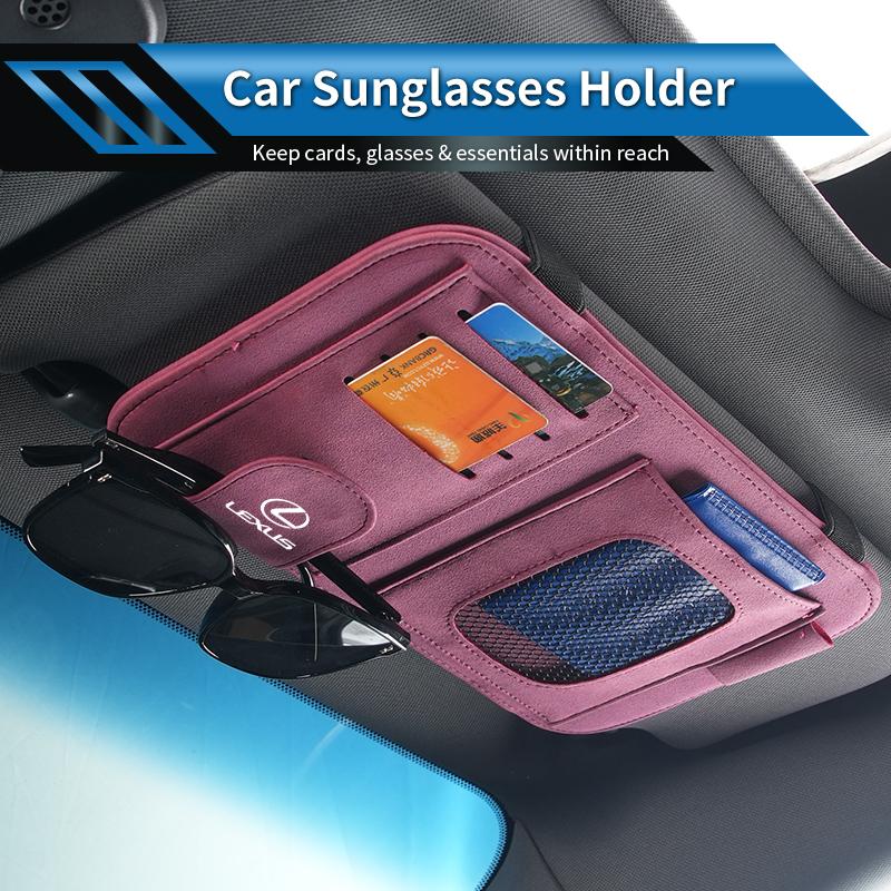 CKU5 Car Visor Storage Bag Sunglasses Clip Card Holder Organizer Accessories For Lexus CT ES GS NX IS250 CT200h IS300h ES300h RX400h